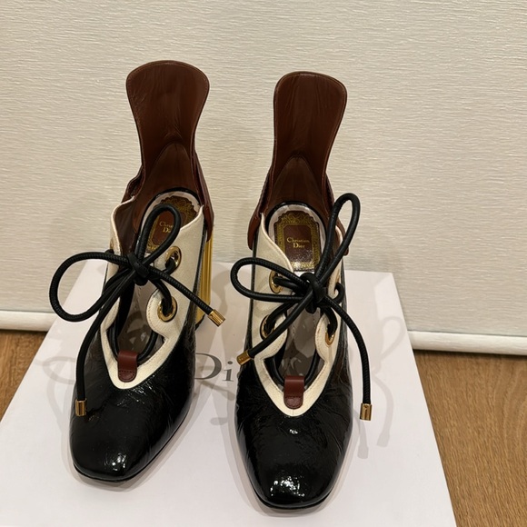 Dior glorious pump in canvas, leather and crinkled leather - Picture 6 of 17